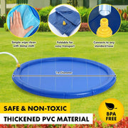 Blue 1 m Inflatable Dog Sprinkler & Splash Mat with Anti-Slip Pad