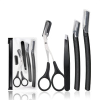 4-Piece Eyebrow Grooming Kit – Razors, Scissors & Tweezers