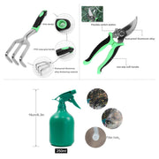 11-Piece Garden Tool Set with Folding Stool & Tote