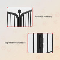 8-Panel 32-Inch Foldable Metal Dog Playpen – Black