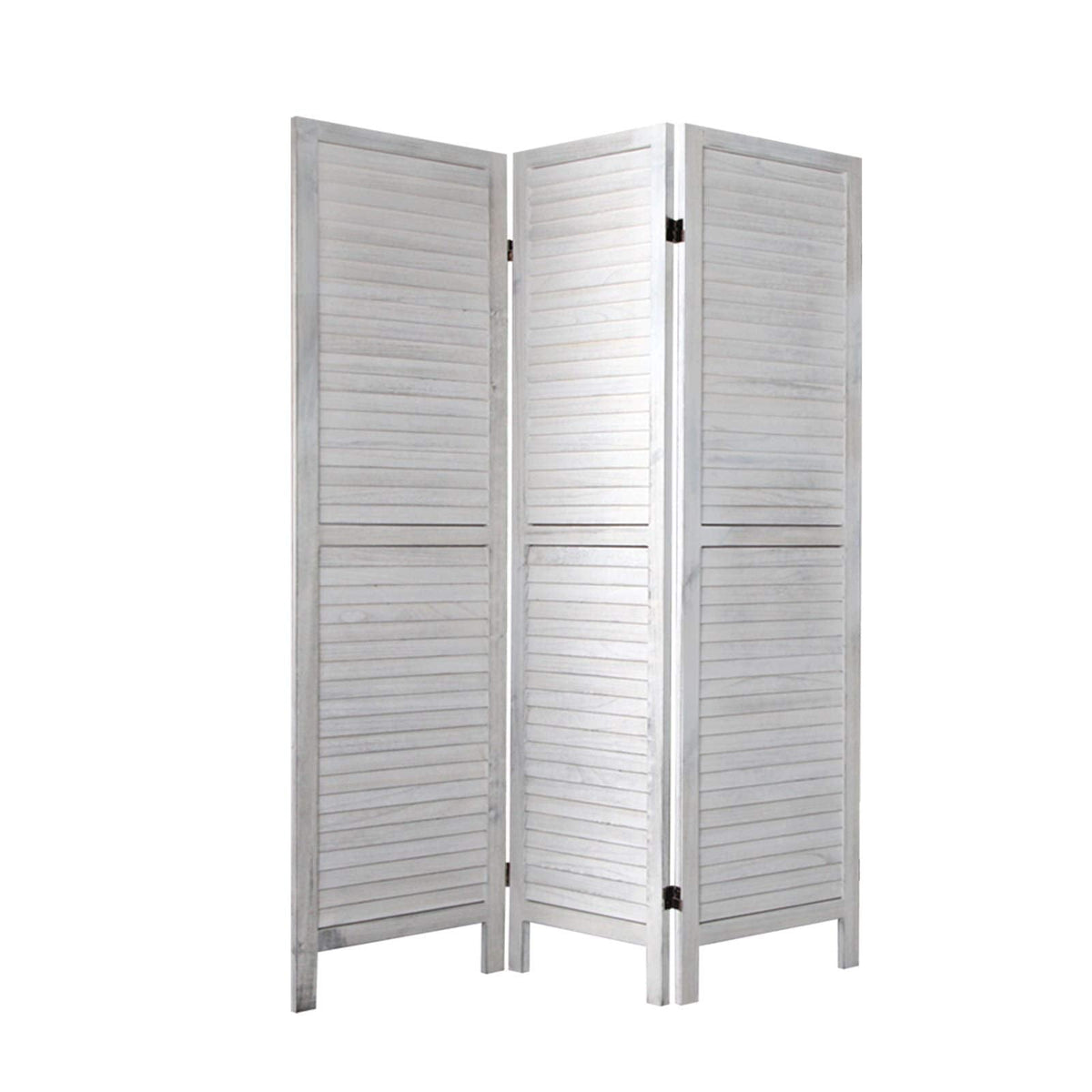 3-Panel Paulownia Wood Folding Room Divider