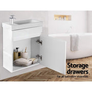 40 cm Wall-Hung Bathroom Vanity with Ceramic Basin