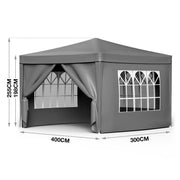 Gazebo Outdoor Camping Wedding Tent Side w/Wall & Window Folding Canopy