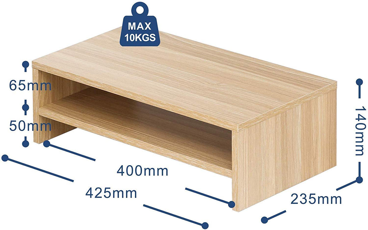 FITUEYES Beige 2-Tier Monitor Riser – 42.5cm