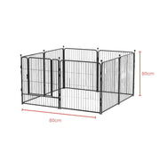 8-Panel 32-Inch Foldable Metal Dog Playpen – Black