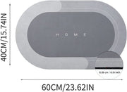 40 × 60 cm Grey Oval Quick-Dry Bath Mat
