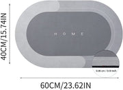 40 × 60 cm Grey Oval Quick-Dry Bath Mat