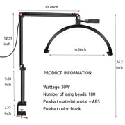 Led Half Moon Lash Light for Lash Extension,Beauty Desk Lamp,lash Lamp with Color Dimmable,U-Shaped Lashes Lights for Lash Extensions Skincare Facial Salon Eyebrows Makeup,30W