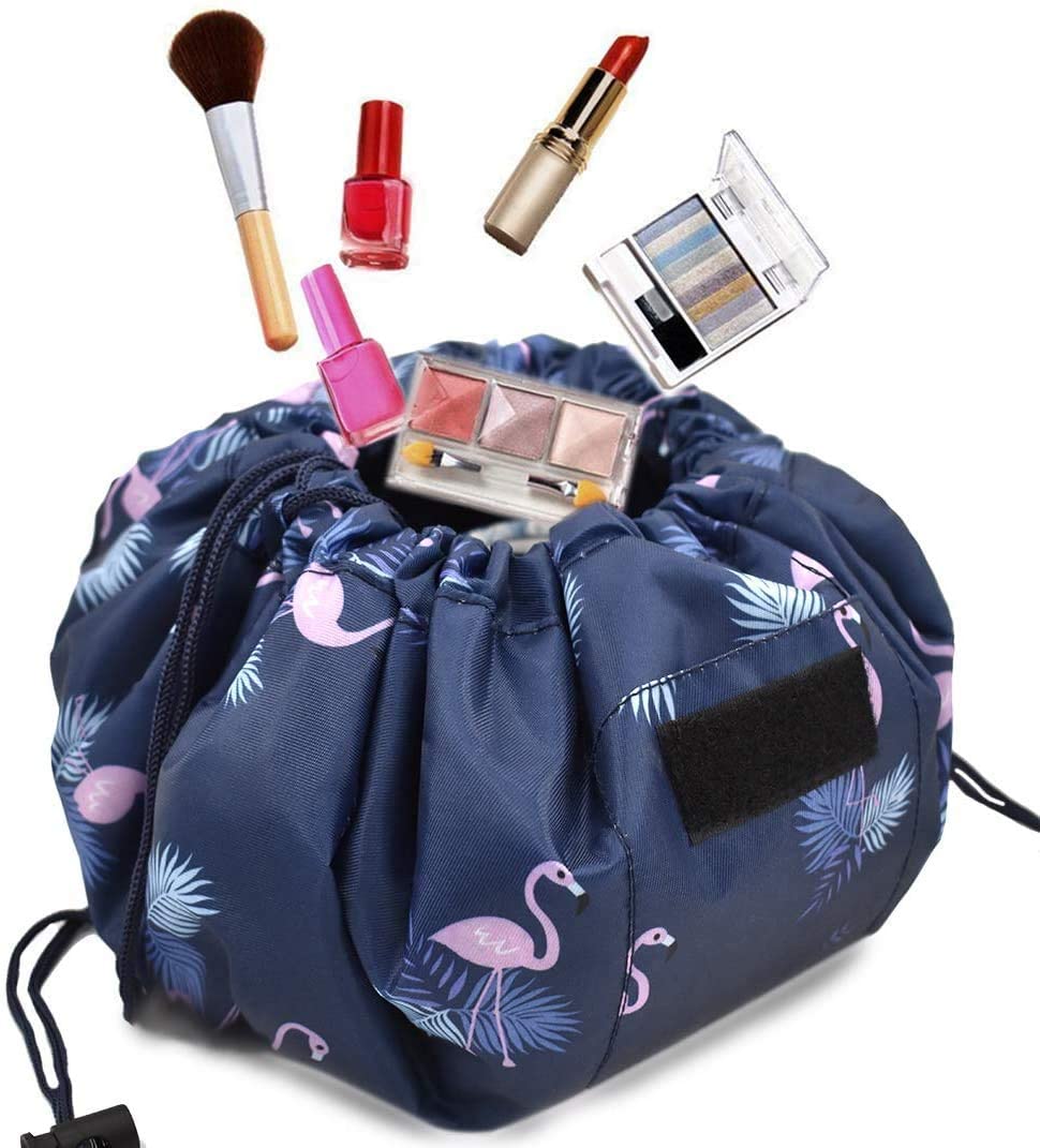 Flamingo Drawstring Makeup & Toiletry Bag