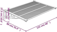 90 cm-Deep Polycarbonate Door & Window Canopy – 3 Finishes