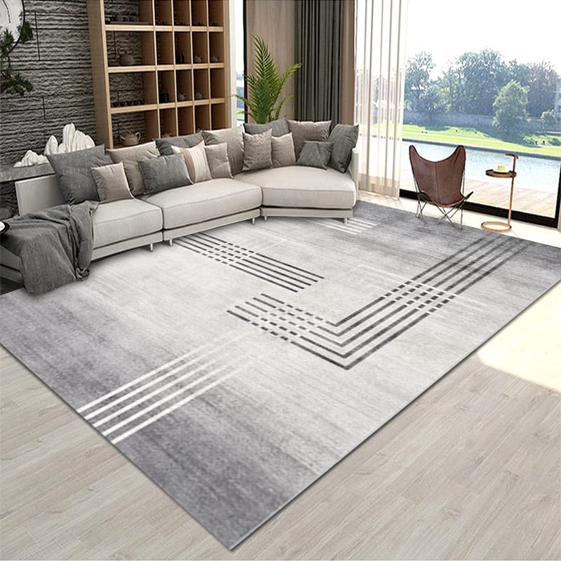 Modern Abstract Washable Short-Pile Area Rug