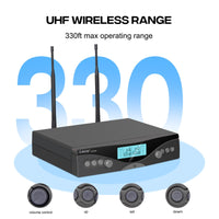 G-MARK Dual-Channel UHF Wireless Microphone System