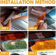 Car Sun Visor Anti-Glare Mirror, 2 in 1 Car Anti-Glare Sun Visor Car Anti-Glare Day and Night Sun Visor Mirror, Premium Sun Visor Extenders for Cars Fit a Wide Range of Motor Vehicles (1PCS)