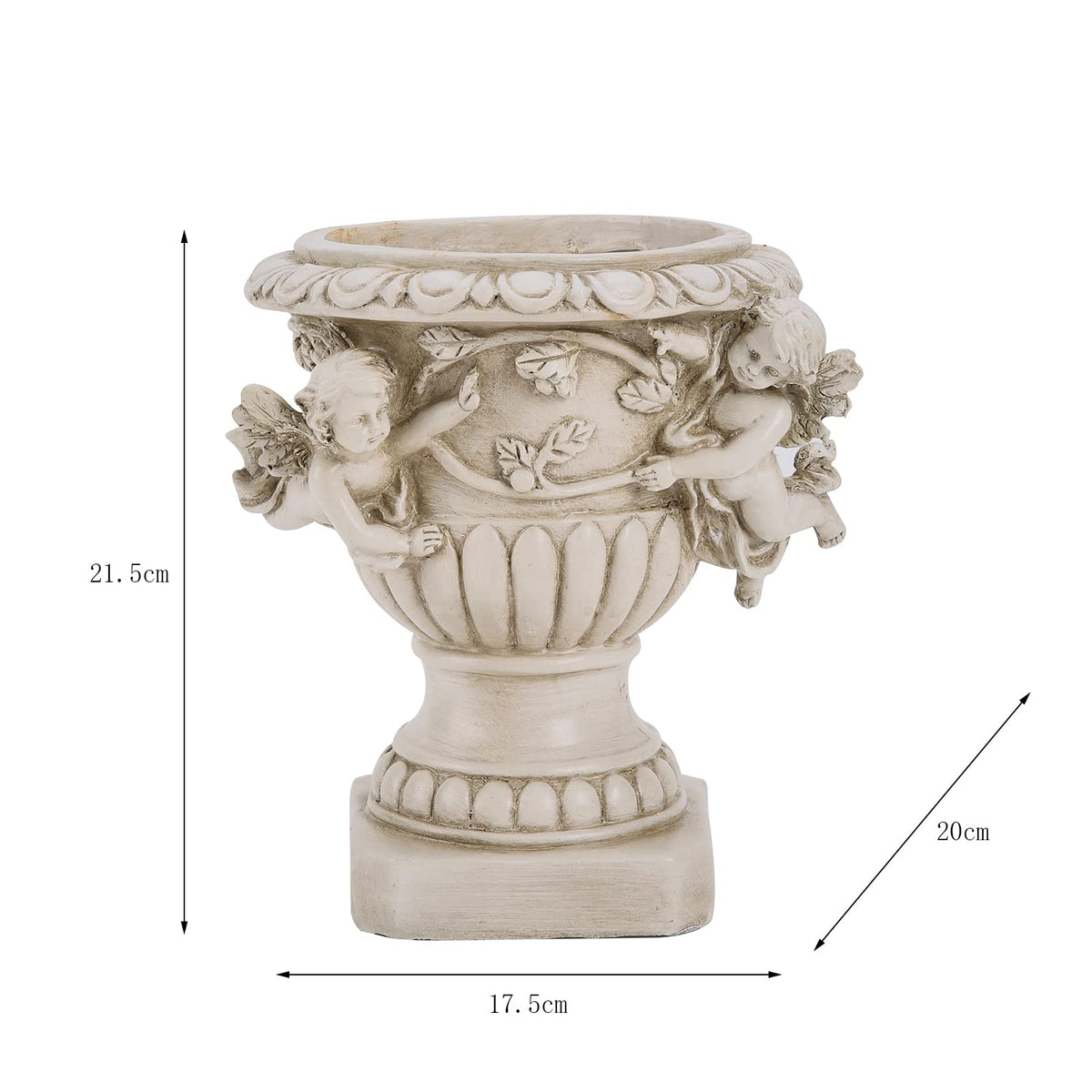 Angel Planters, Cherub Planter Flower Pots with Drain Hole for All House Plants, Patio Yard Decor, Polyresin, 8.46" H
