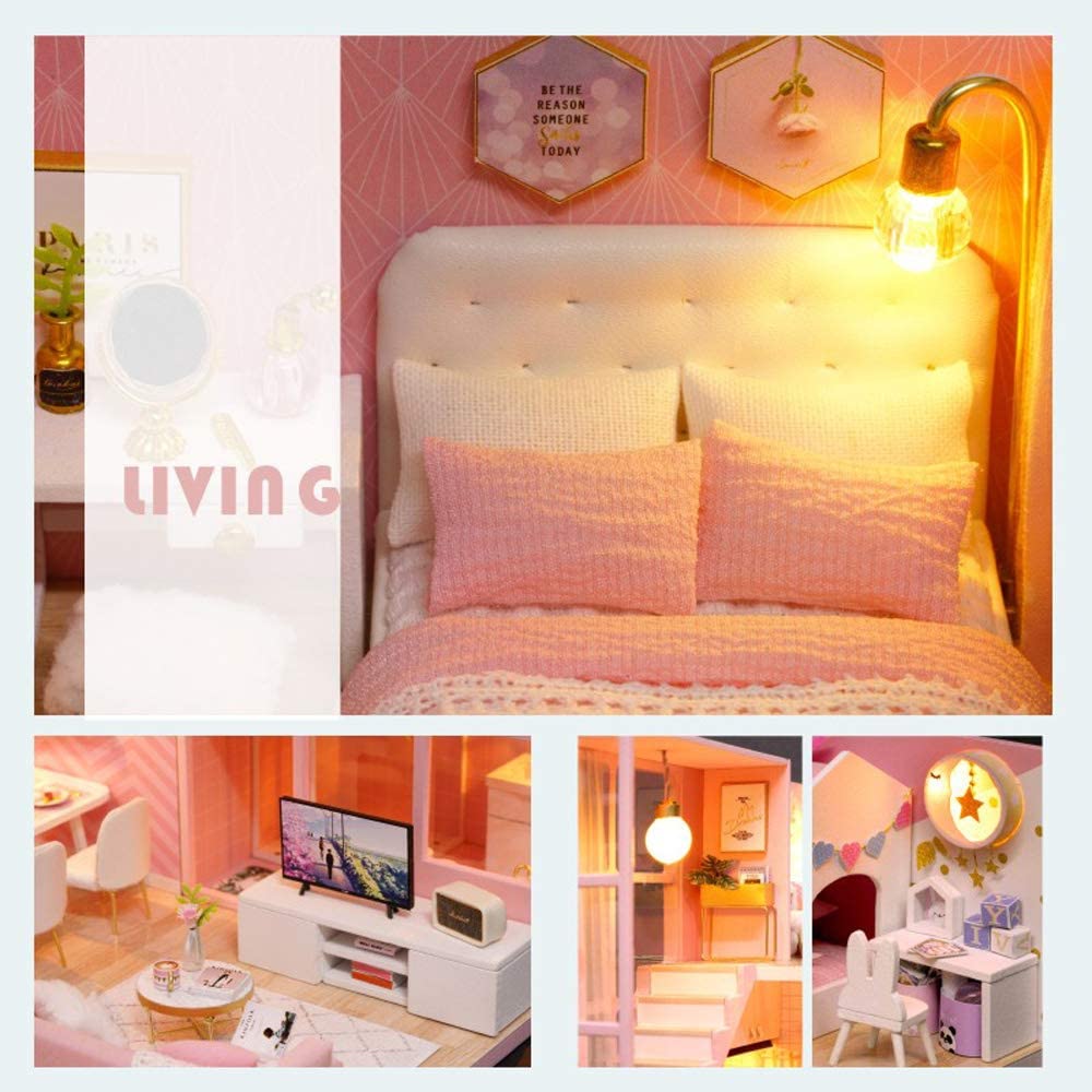DIY Dollhouse Miniature with Furniture Kit