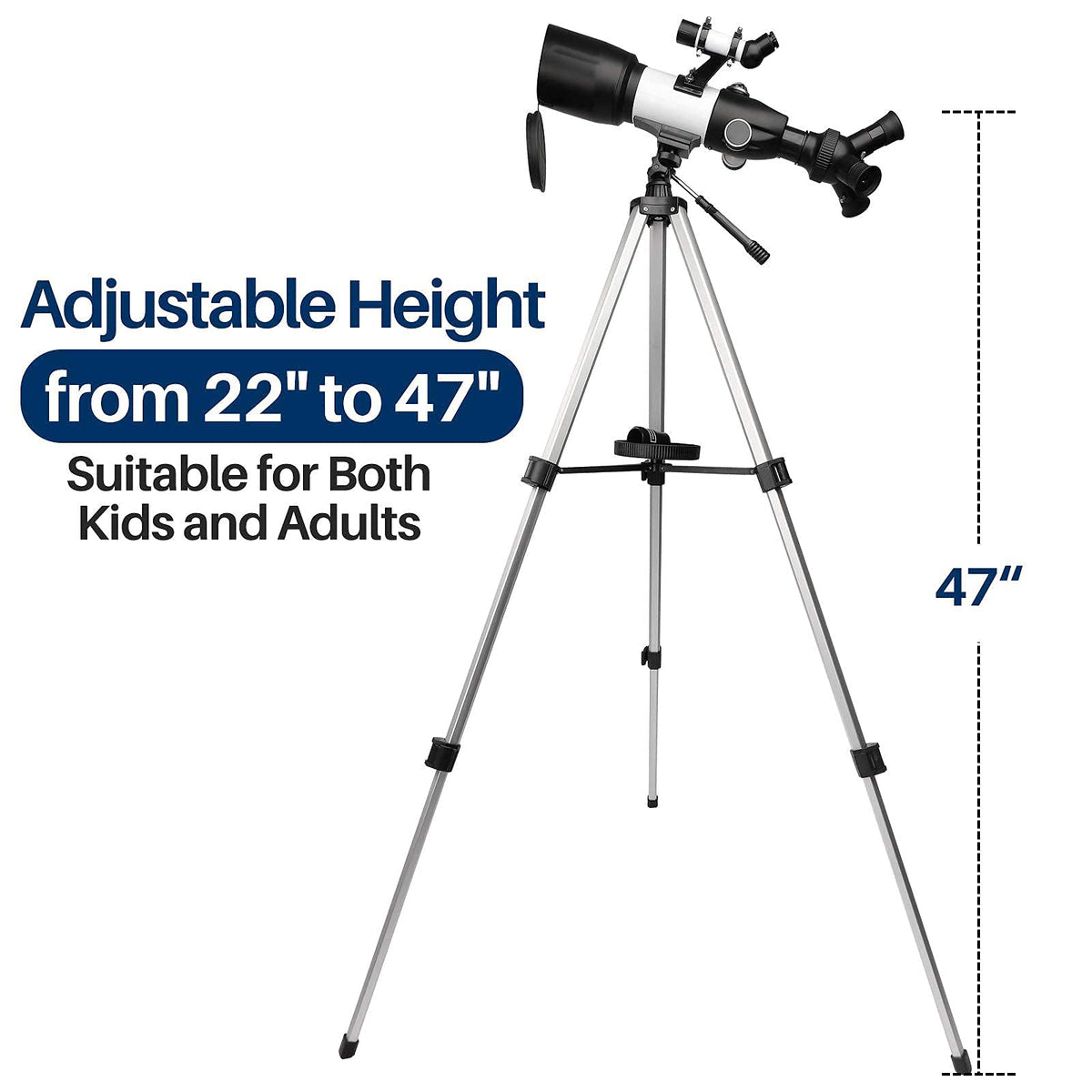 Telescope, 70mm Aperture 400mm AZ Mount Astronomical Telescope for Astronomy Beginners Kids Adults - Portable Travel Telescope with Carry Bag Upgraded Tripod and Phone Holder for Photography
