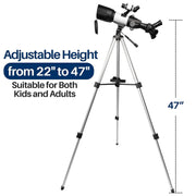 Telescope, 70mm Aperture 400mm AZ Mount Astronomical Telescope for Astronomy Beginners Kids Adults - Portable Travel Telescope with Carry Bag Upgraded Tripod and Phone Holder for Photography