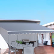 4 × 2.5 m Manual Folding-Arm Awning – Pearl Grey