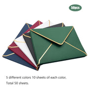 50-Pack A7 V-Flap Envelopes with Gold Border for 5 × 7 Cards