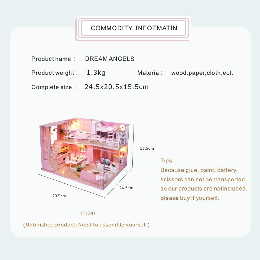 DIY Dollhouse Miniature with Furniture Kit