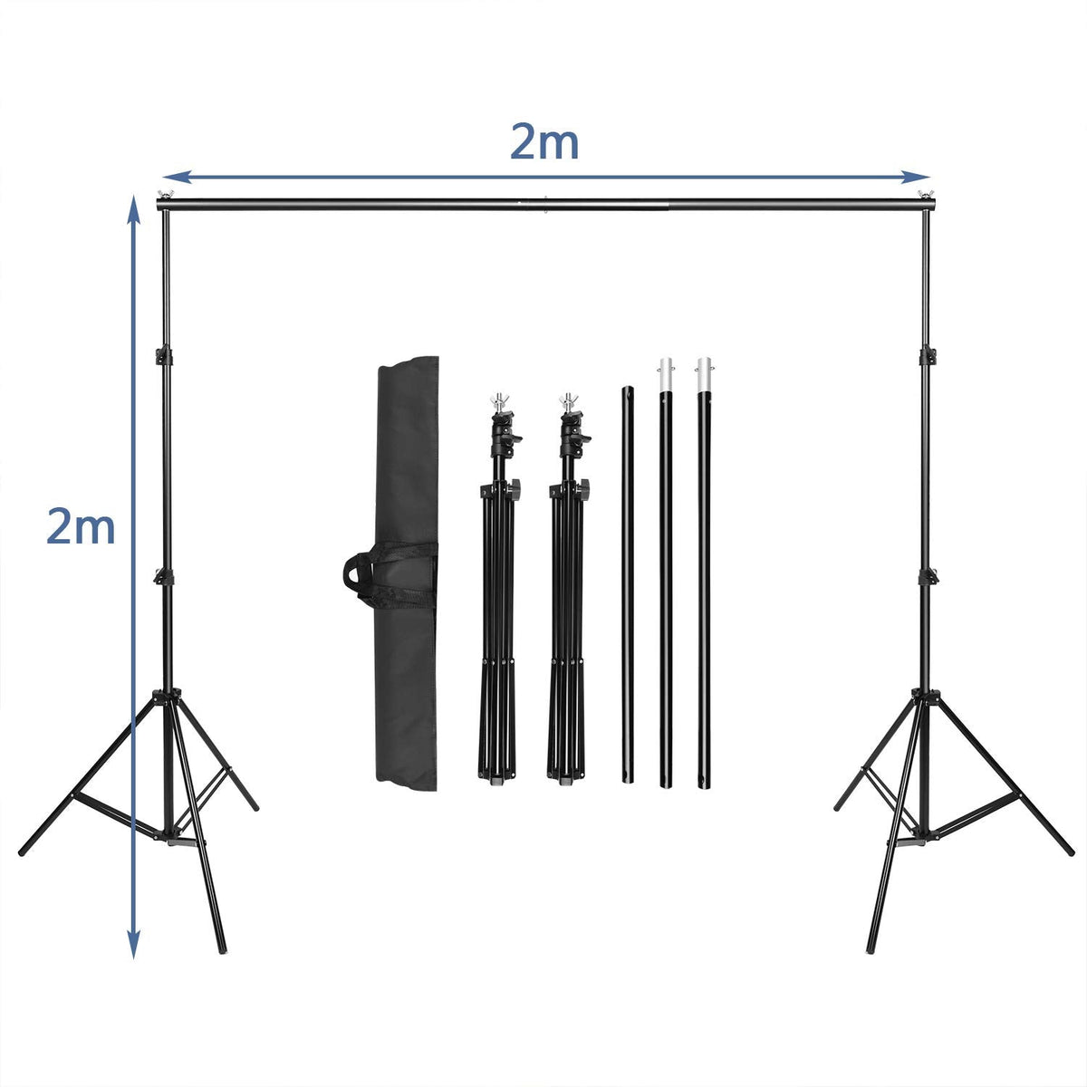 Studio lighting Kit Bi-Color Dimmable 2x 85W Softbox Continuous Lighting Background Support System Black White Green Backdrop Cloth with Stand For Portrait Product Photography Video Shooting