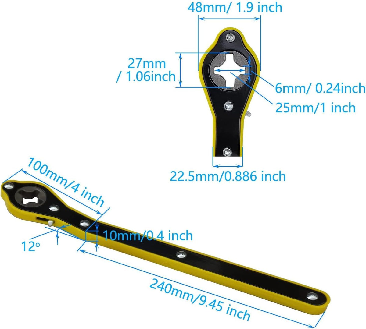 Swivel Ratchet Handle for Compatible Scissor Jacks