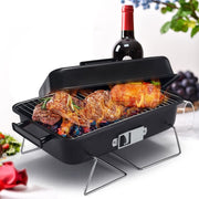 Foldable Portable Charcoal Grill with Lid & Carry Handles