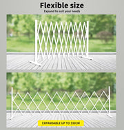 White Expandable Metal Barrier Fence for Indoor or Outdoor Use