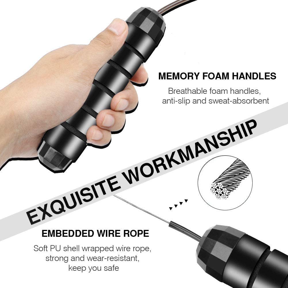 Adjustable 110-Inch Ball-Bearing Speed Jump Rope – 2 Colours