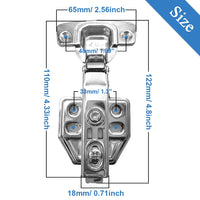 4-Pack 304 Stainless-Steel Soft-Close Full-Overlay Cabinet Hinges
