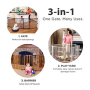 3-in-1 Super Wide Adjustable Baby Safety Gate