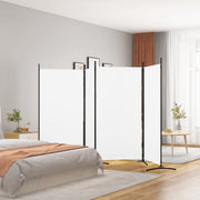346 × 180 cm 4-Panel White Fabric Room Divider