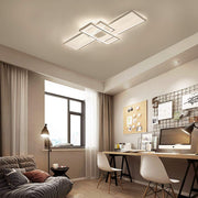 Ceiling Light Dimmable LED Chandelier with Remote Control,Modern 50W 3-Layer Square Ceiling Lamp Acrylic Flush Mount Ceiling Lights Fixtures for Bedroom Dining Living Room Kitchen(White)