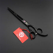 Matte-Black 4-Piece 7-Inch Pet Grooming Scissor Kit with Case