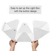 9-Inch Folding LED Photo Light Box – Black & White Backdrops