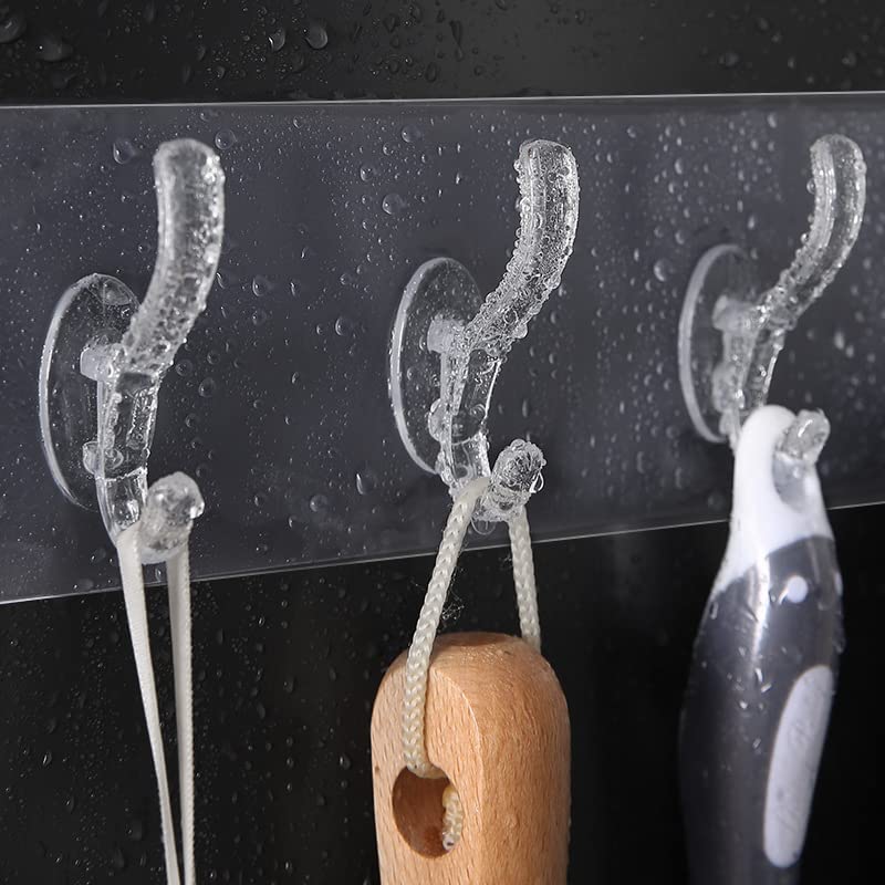 Transparent Self-Adhesive 6-Hook Rail