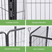 8-Panel Foldable Metal Pet Playpen with Gate
