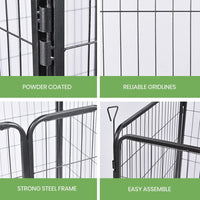 8-Panel Foldable Metal Pet Playpen with Gate