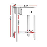 White Bedside Table with Drawer & Shelf