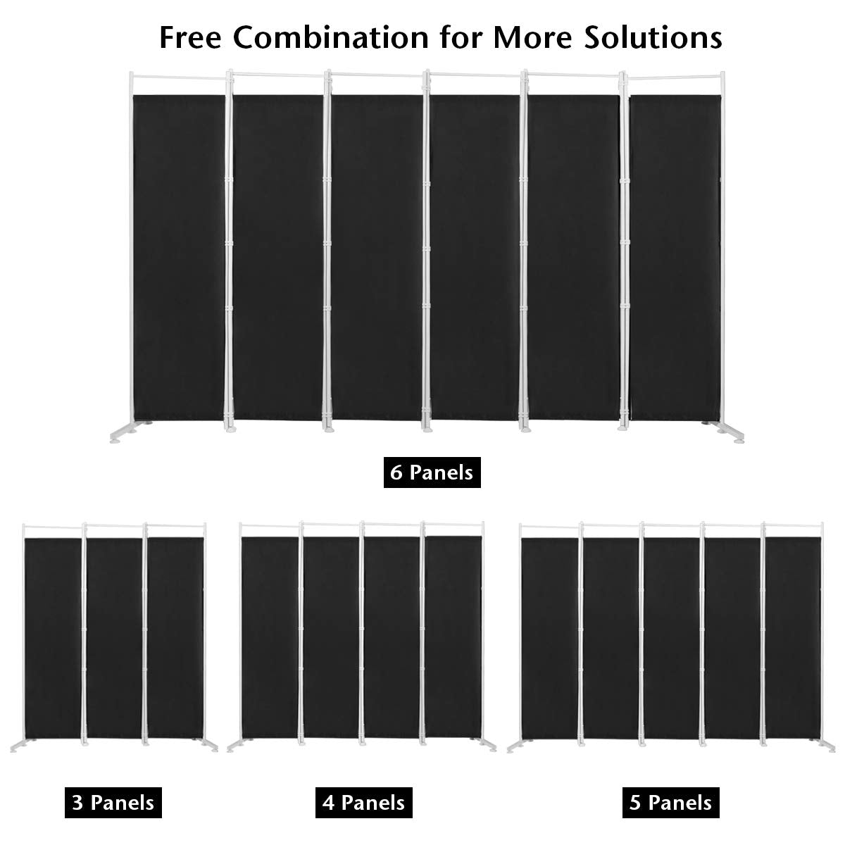 300 × 180 cm 6-Panel Folding Fabric Room Divider – 2 Colours