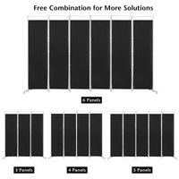 300 × 180 cm 6-Panel Folding Fabric Room Divider – 2 Colours