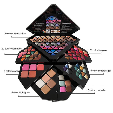 Full Makeup Palette Set For Women,All in One Makeup Kit,130 Colors Make Up Palette Set - Including Eyeshadow, Lip Gloss, Concealer, Highlighter, Eyebrow Gel And Blush Makeup Gift Kit (130 colors)