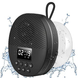 Waterproof Shower Speaker, AGPTEK Waterproof Bluetooth Speaker, Shower Radio with Bluetooth 5.0, LED Screen, Suction Cup, Support TF Card, Built-in MIC for Bathroom, Shower, Beach, Outdoor, Indoor
