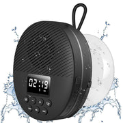 Waterproof Shower Speaker, AGPTEK Waterproof Bluetooth Speaker, Shower Radio with Bluetooth 5.0, LED Screen, Suction Cup, Support TF Card, Built-in MIC for Bathroom, Shower, Beach, Outdoor, Indoor