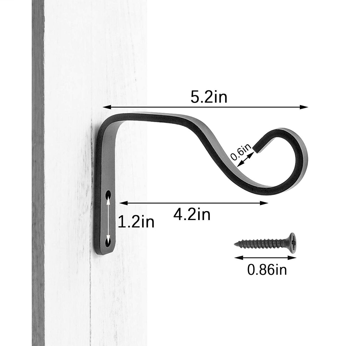 Decorative Iron Wall Hanging Brackets – Black, Set of 2