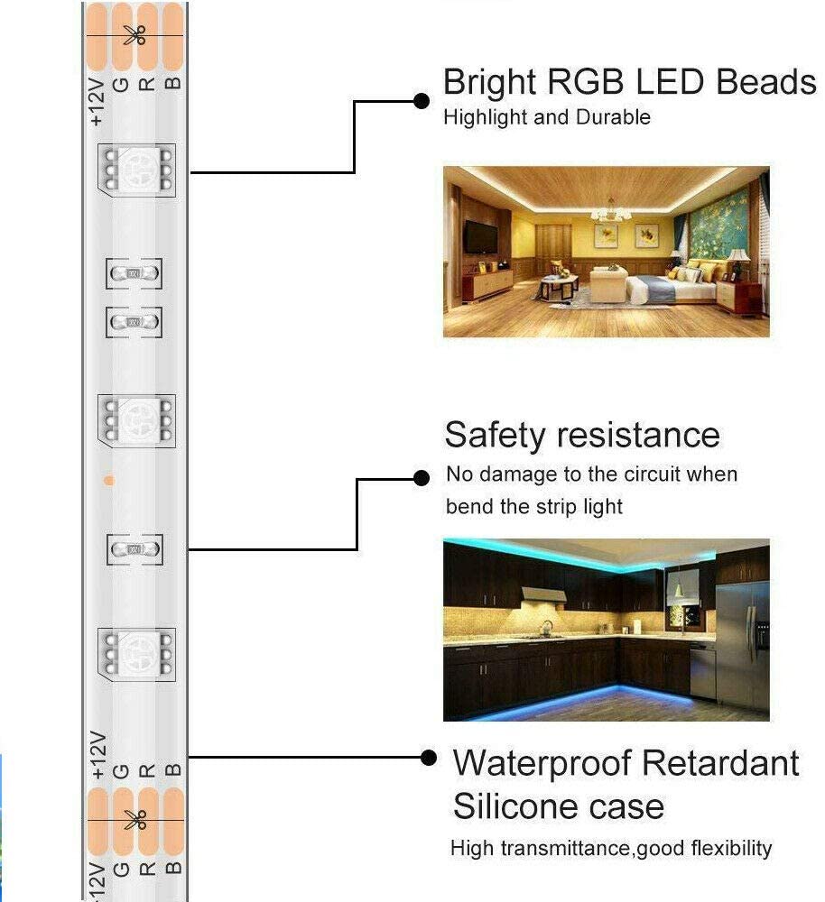 Bluetooth LED Strips Lights-Waterproof 10m-Alexa