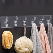 Transparent Self-Adhesive 6-Hook Rail