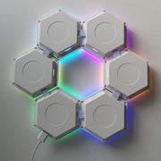 Hexagon Wall Light with Remote Control, Smart Modular Touch-Sensitive LED Light Wall Panels RGB Night Light DIY Geometry Splicing Hex Light for Bedroom Living Room Hallway Party Decor,6 Pack