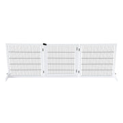 Wooden Dog Pet Fence 3 Panels DIY Shape,Foldable Puppy Gate Safety Guard,Indoor Pet Playpen Foldable Cat Barrier Protection Net Stair Partition,White
