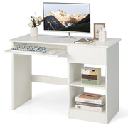 Computer Desk with Drawer, Keyboard Tray & Shelves